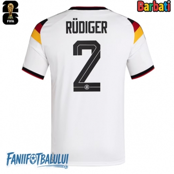 Germania Antonio Rudiger #2 Tricou Fotbal Replică Mondial 2026 Barbati Acasa